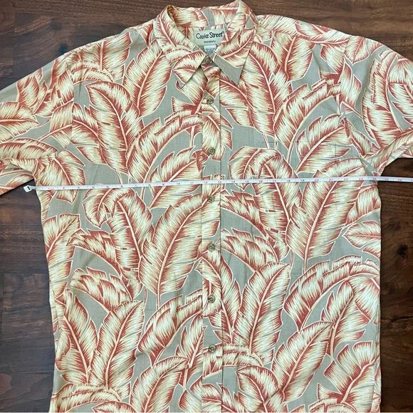 Cooke Street Honolulu Palm Leaves Short Sleeve Button Up Shirt Men’s Size L - Picture 5 of 11